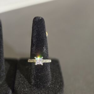Princess cut simulated diamond size 7 engagement/wedding set..25037